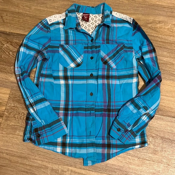 🟡Girls, Arizona, jean longsleeve button-down - Picture 1 of 2